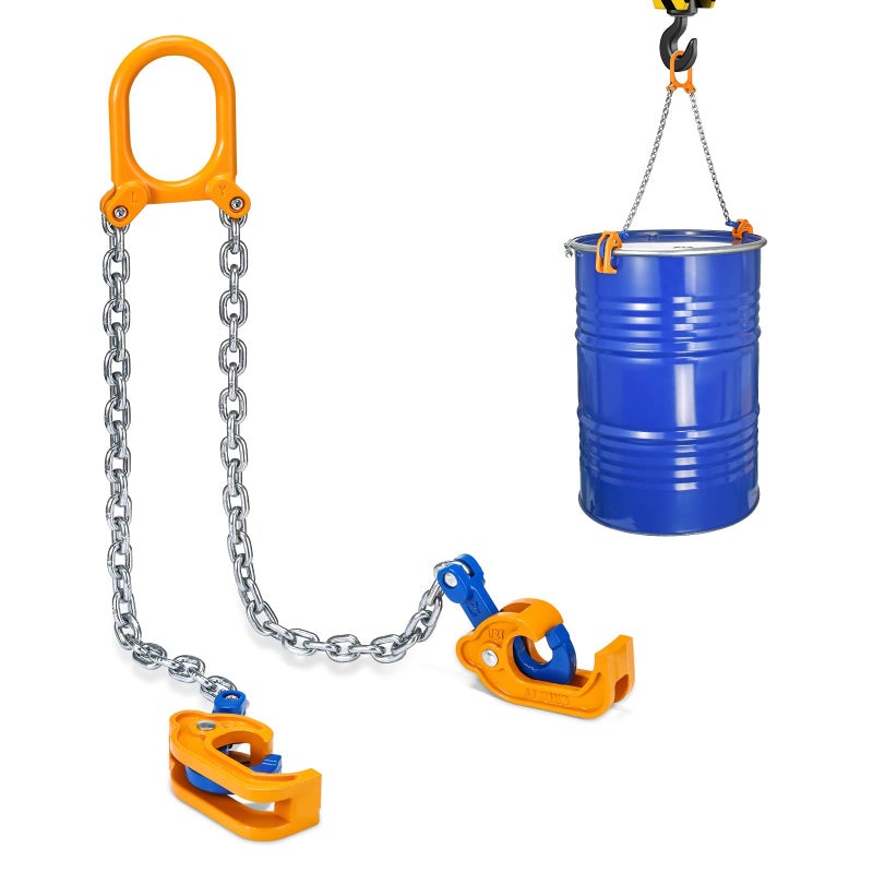 WowDIY 55 gallon drum lift - Chain Drum Lifter - 2000 lbs Capacity - Upgraded Carbon Steel Hook with Built-in Spring Suitable for Plastic and Metal Drums - This product is protected by a US patent. - Image 1
